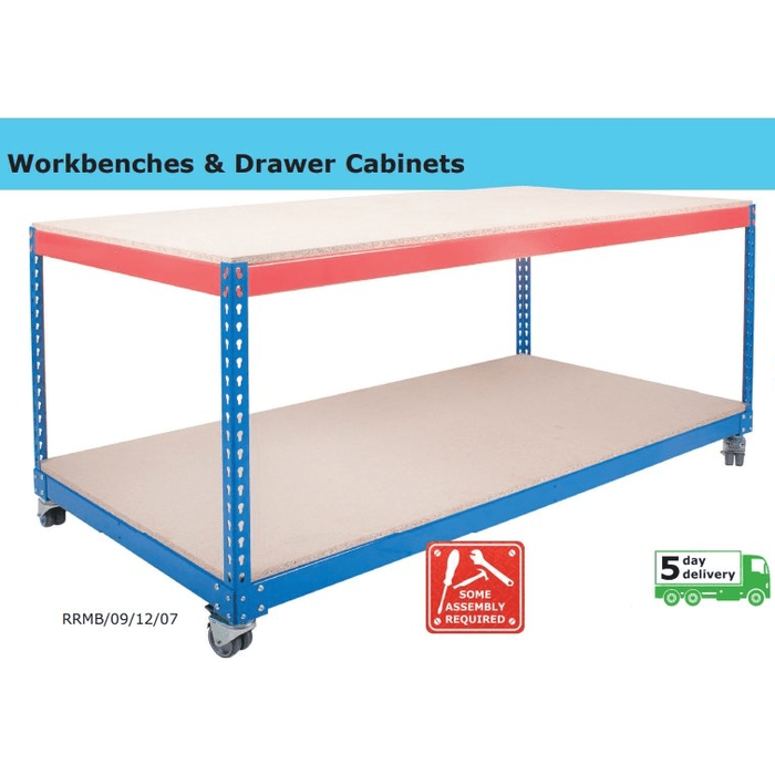 2 Tier Heavy Duty Mobile Bench - UK Pallet Racking