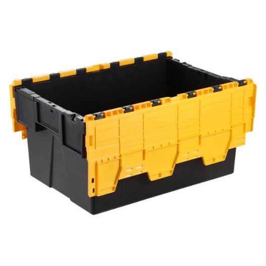 Attached Lid Euro Storage Container With Coloured Lids - UK Pallet Racking