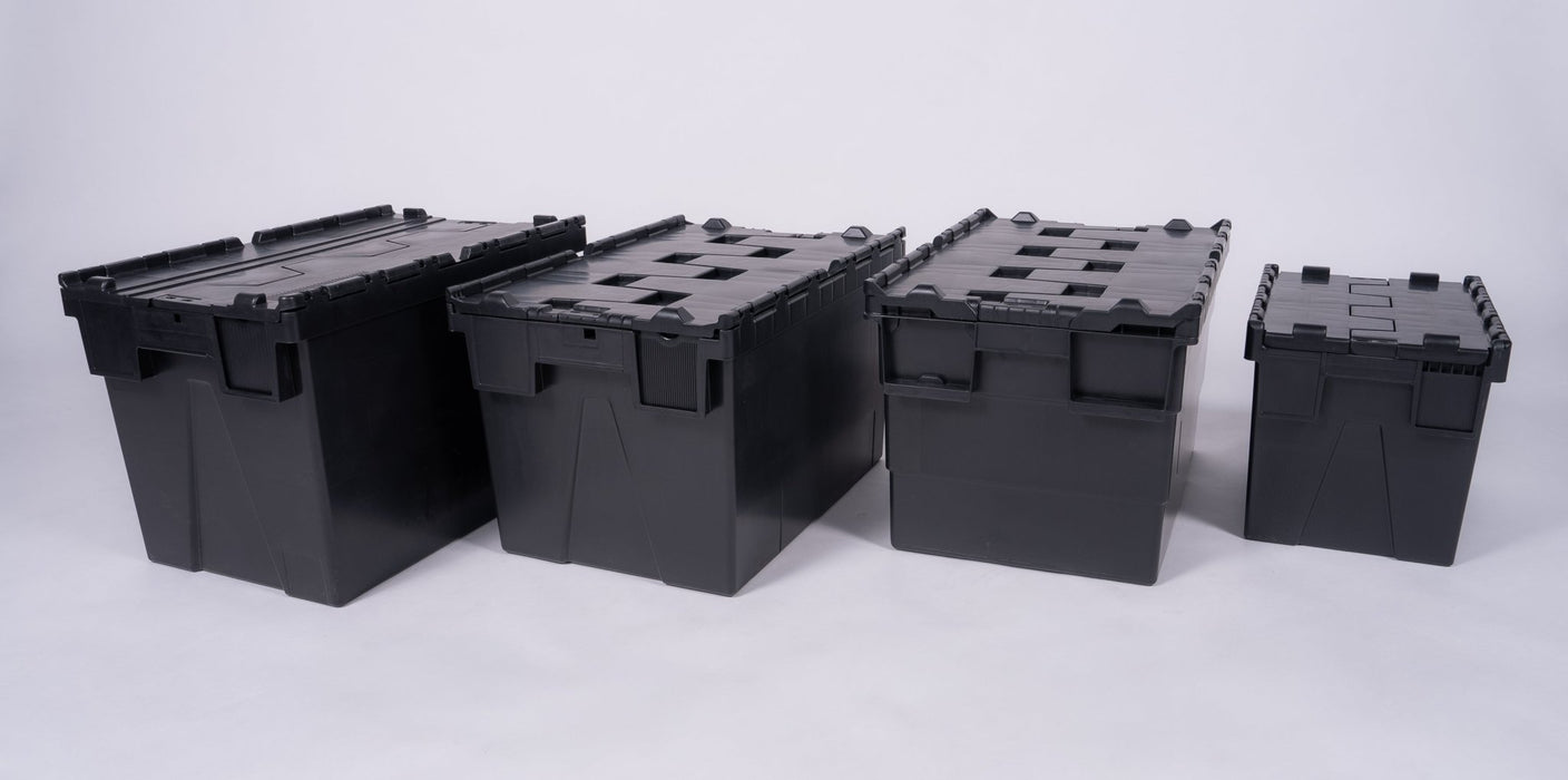 Attached Lid Nested Euro Storage Container 600mm x 400mm - UK Pallet Racking
