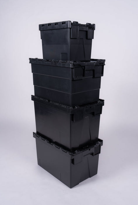 Attached Lid Nested Euro Storage Container 600mm x 400mm - UK Pallet Racking