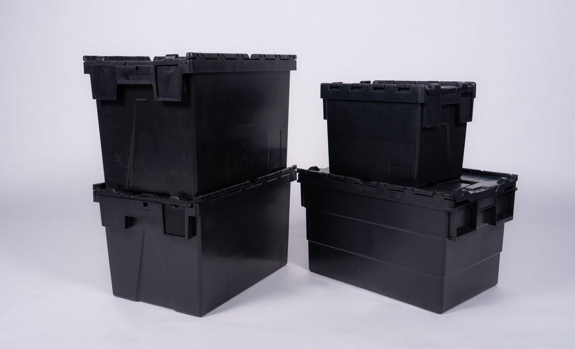 Attached Lid Nested Euro Storage Container 600mm x 400mm - UK Pallet Racking