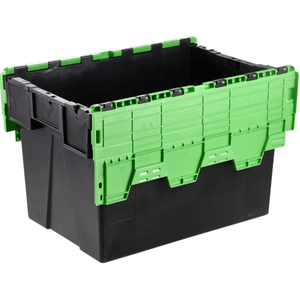 Attached Lid Nested Euro Storage Container 600mm x 400mm - UK Pallet Racking