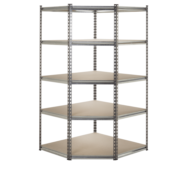 Corner 5 Shelf Shelving with 2 Bays - UK Pallet Racking