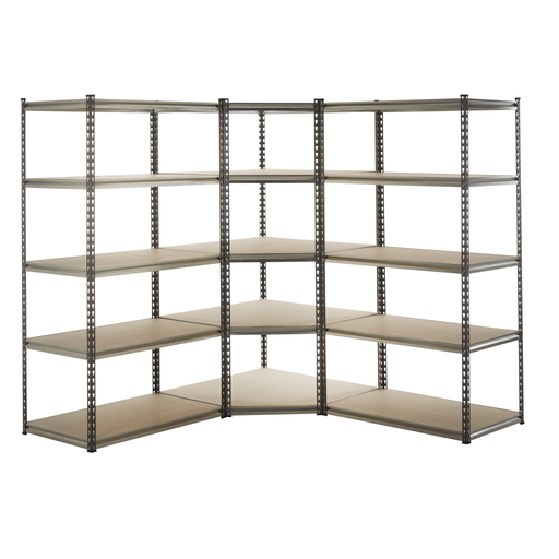Corner 5 Shelf Shelving with 2 Bays - UK Pallet Racking