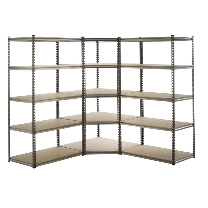 Corner 5 Shelf Shelving with 2 Bays - UK Pallet Racking