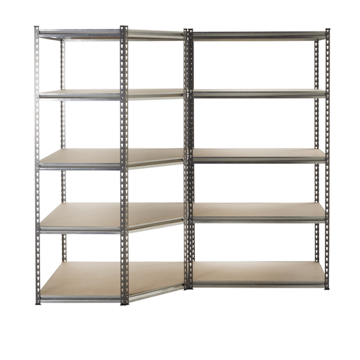 Corner 5 Shelf Shelving with 2 Bays - UK Pallet Racking