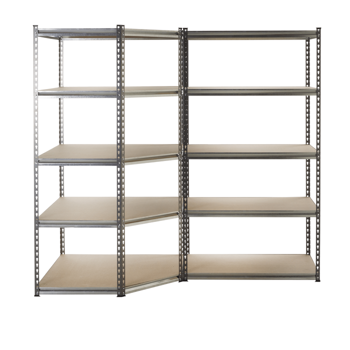 Corner 5 Shelf Shelving with 2 Bays - UK Pallet Racking