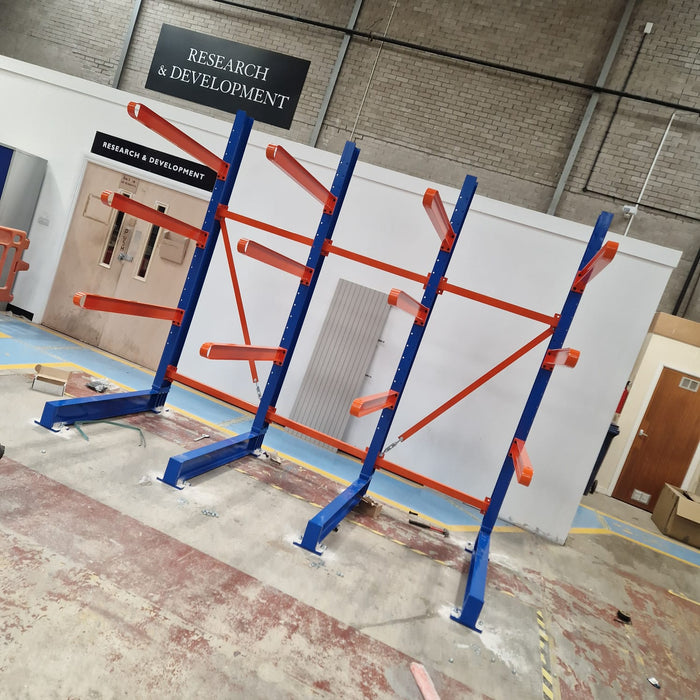 Heavy Duty 600mm Arm Cantilever Racking 2.5m h x 0.9m w x 0.7m d - UK Pallet Racking