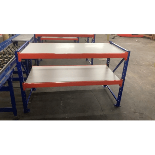 Heavy Duty Workstation With 2 Tier Chipboard Shelves - UK Pallet Racking