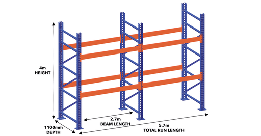 New 10m High Heavy Duty Pallet Racking with Various Number of Levels - UK Pallet Racking
