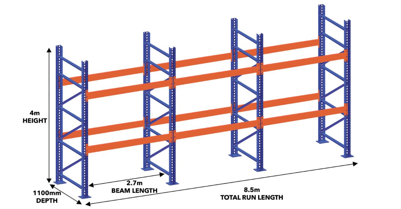 New 7m High Heavy Duty Pallet Racking with Various Number of Levels - UK Pallet Racking