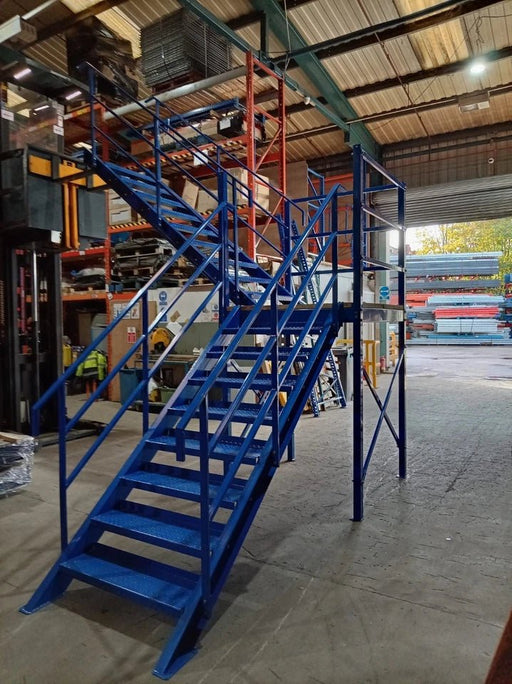 New Heavy Duty Mezzanine Steel Staircase Steps Platform 3540mm - UK Pallet Racking