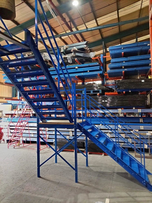 New Heavy Duty Mezzanine Steel Staircase Steps Platform 3540mm - UK Pallet Racking