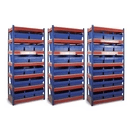 Rivet Racking Bays with Mixed 420 & 280mm Shelf Bins - UK Pallet Racking
